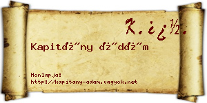 Kapitány Ádám névjegykártya