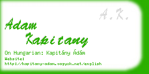 adam kapitany business card